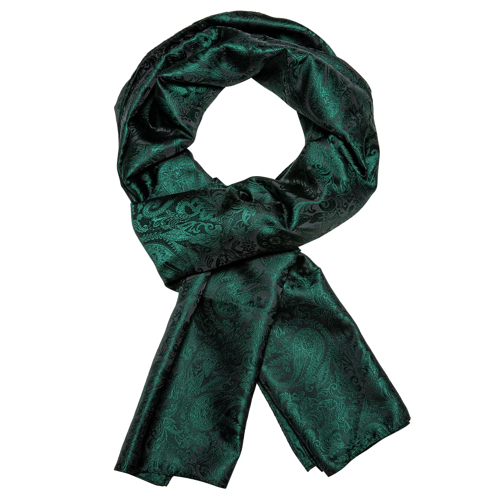 Dark Green Paisley Men's Silk Scarf sold by Ties2You product image thumbnail 2