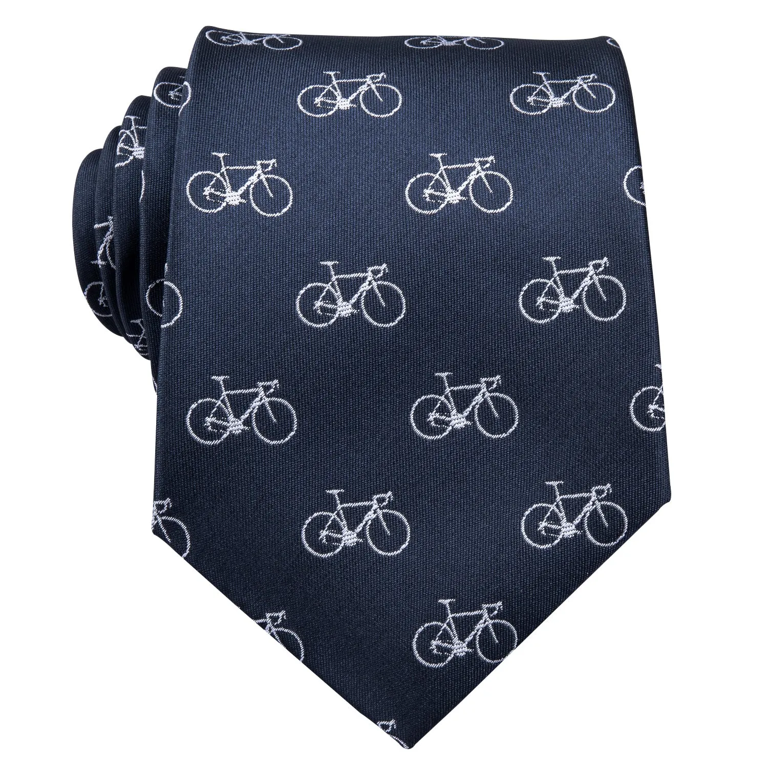 Bike Deep Blue Novelty Silk Men's Tie Hanky Cufflinks Set sold by Ties2You product image thumbnail 5