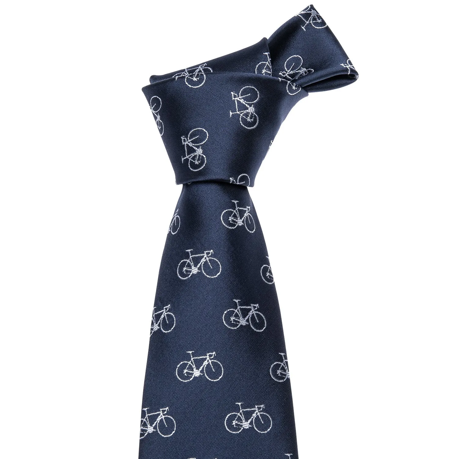 Bike Deep Blue Novelty Silk Men's Tie Hanky Cufflinks Set sold by Ties2You product image thumbnail 3