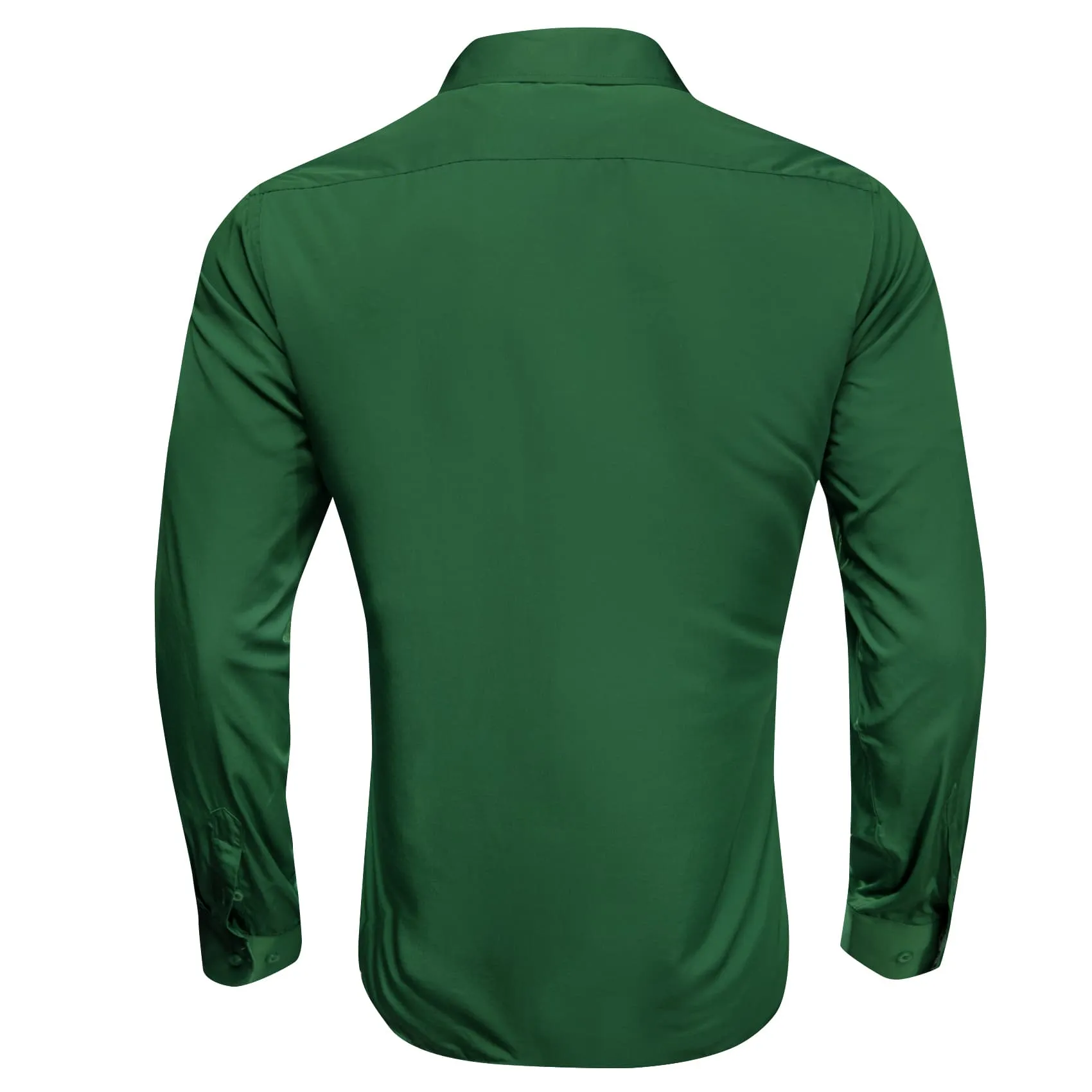 Ties2you Business Shirts Basil Green Solid Splicing Paisley Silk Mens Button Up Long Sleeve Shirts sold by Ties2You product image thumbnail 3