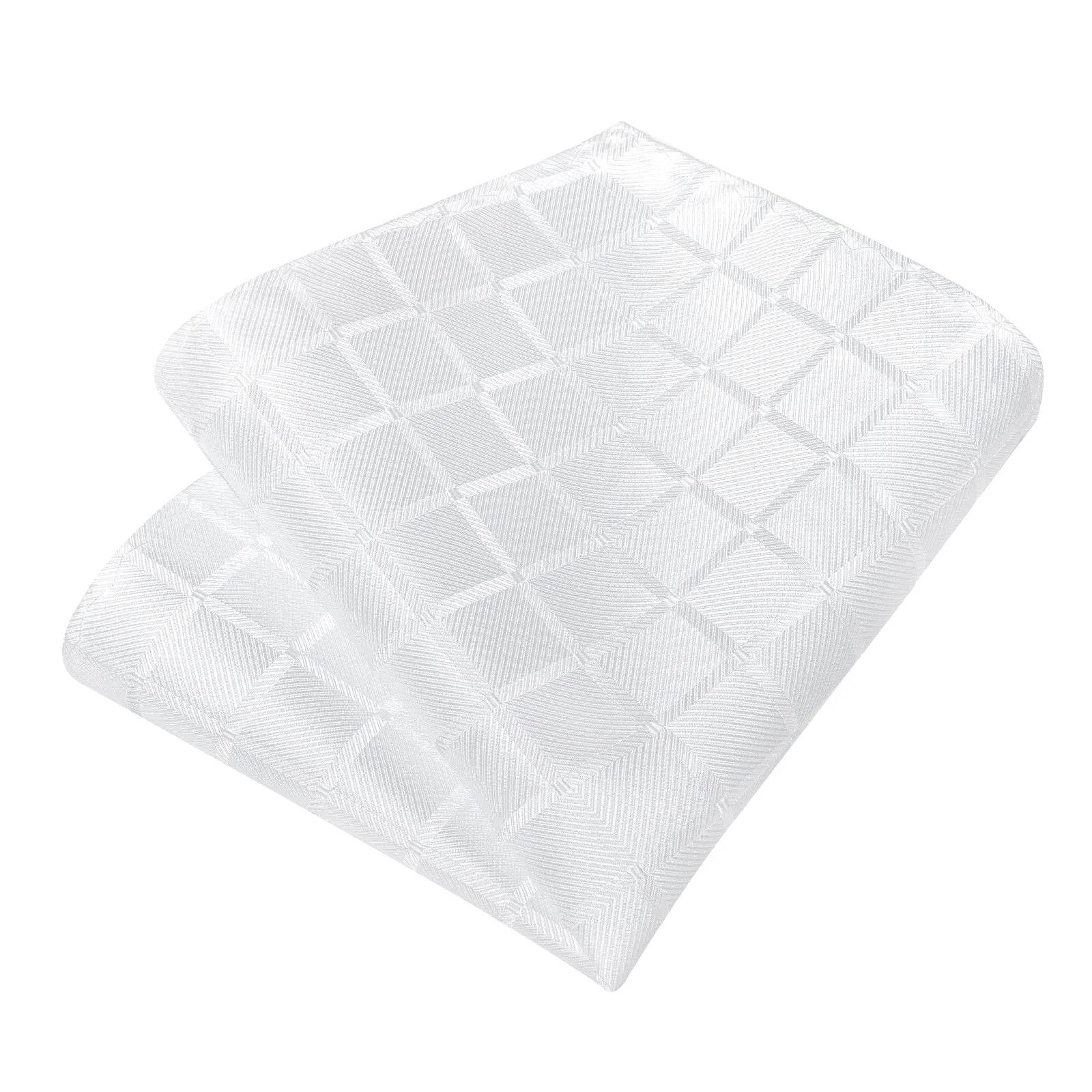 White Plaid Men's Necktie Pocket Square Cufflinks Set sold by Ties2You product image thumbnail 3