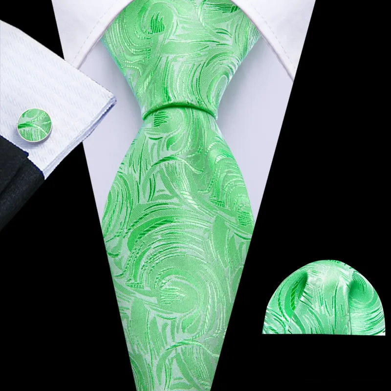 Turquoise Green Novelty Men's Necktie Hanky Cufflinks Set sold by Ties2You