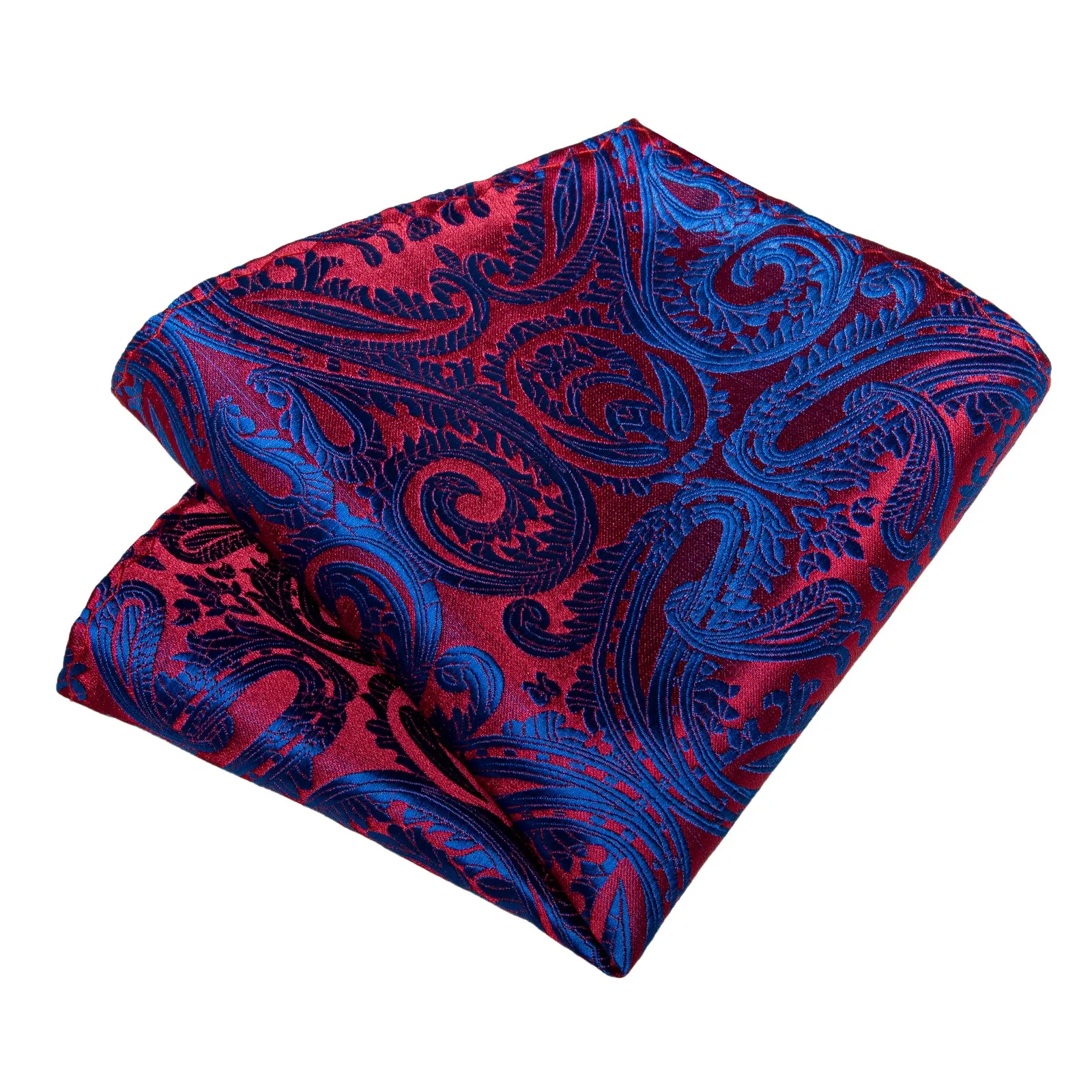 Blue Red Paisley Men's Necktie Pocket Square Cufflinks Set sold by Ties2You product image thumbnail 3