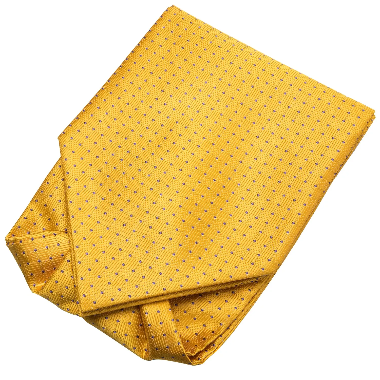 Light Yellow Polka Dot Silk Ascot Cravat Pocket Square Cufflinks Set sold by Ties2You product image thumbnail 5