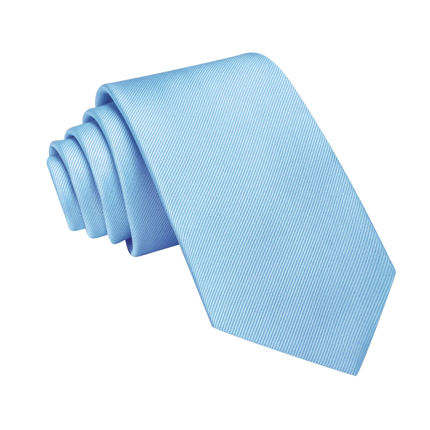 Ties2you Sky Blue Solid Necktie Mens Silk Tie Pocket Square Cufflinks Set sold by Ties2You product image thumbnail 3