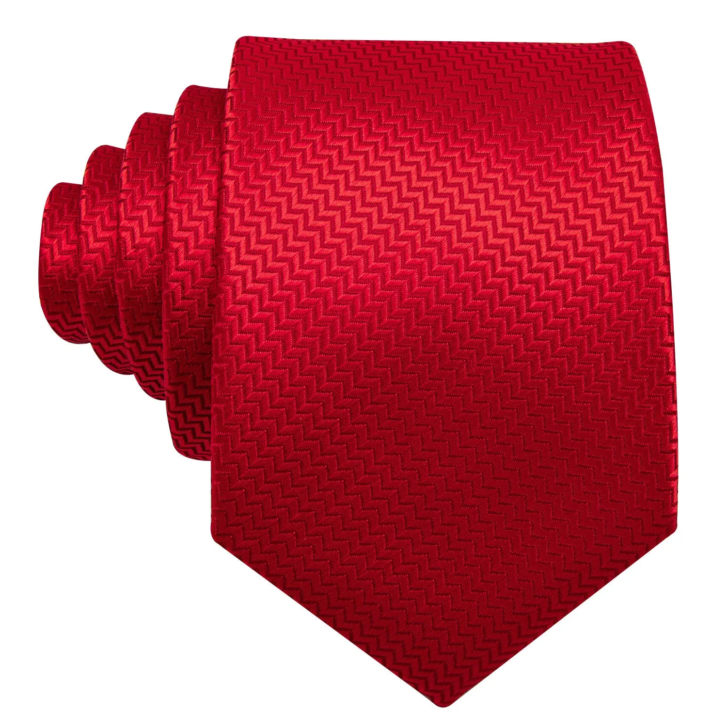 Classic Red Striped Silk Men's Tie Handkerchief Cufflinks Set sold by Ties2You product image thumbnail 5