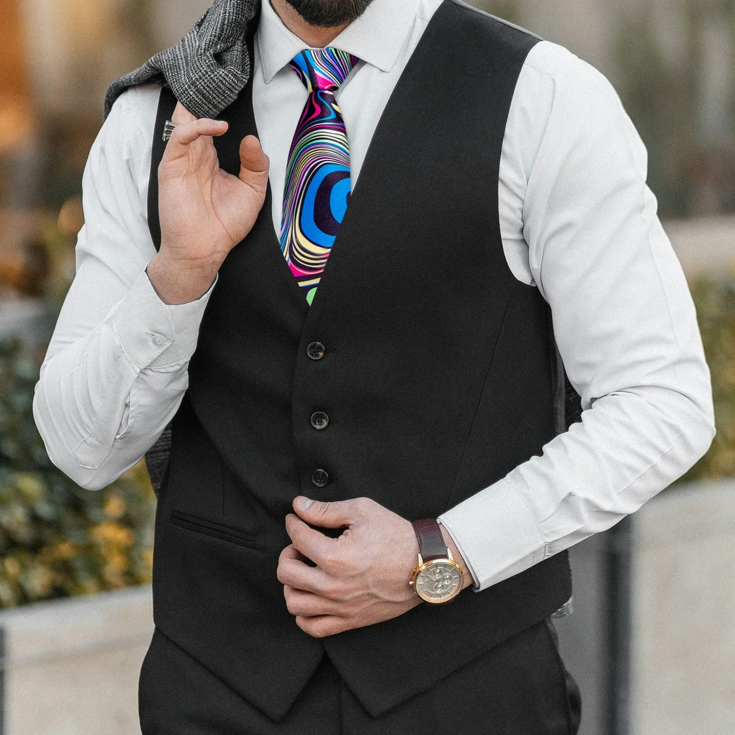 Ties2you Mens Silk Formal Tie Novelty Blue Printed Necktie Handkercheif Cufflinks Set sold by Ties2You product image thumbnail 2