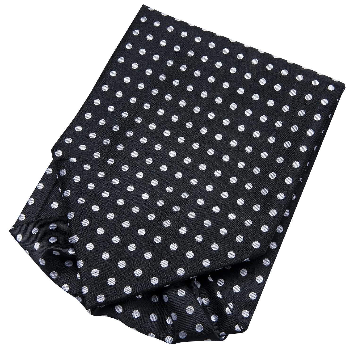 Ties2you Black Ascot Necktie Men Polka Dot Cravat Tie Pocket Square Cufflinks Set sold by Ties2You product image thumbnail 5