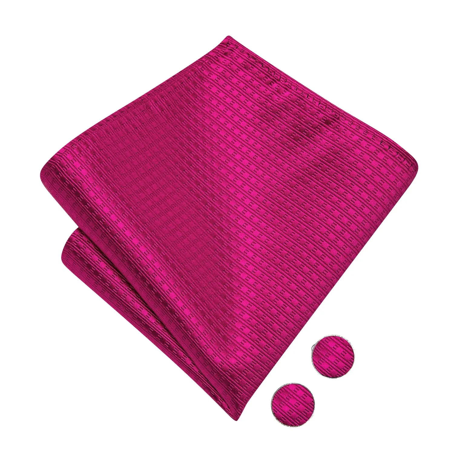 Ties2you Fuchsia Pink Bow Tie Striped Pre-tied Silk Bowtie Handkerchief Cufflinks Set sold by Ties2You product image thumbnail 5