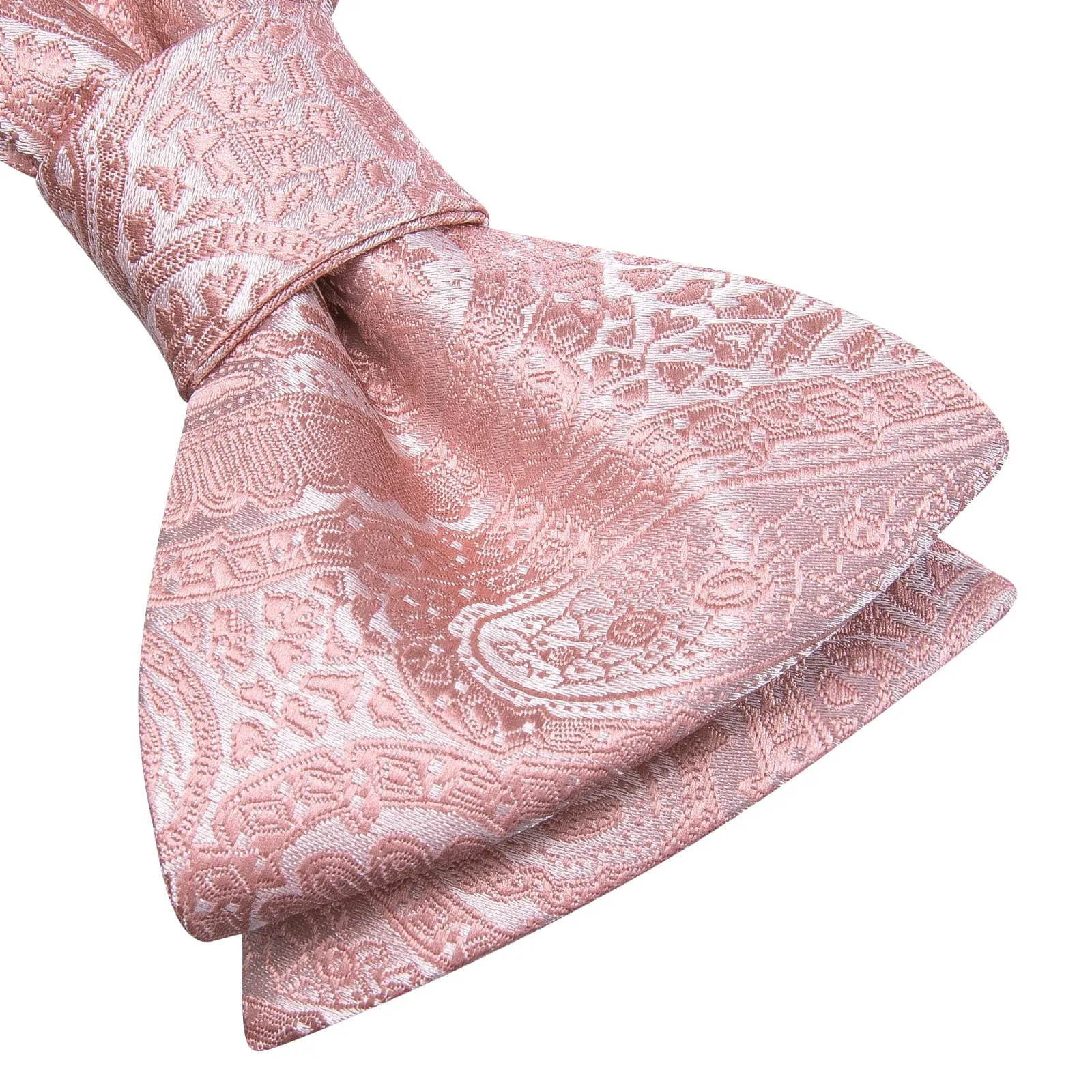 Ties2you Men's Paisley Pale Pink Bow Tie Self-tie Wedding Tuxedo Bowtie Set sold by Ties2You product image thumbnail 3