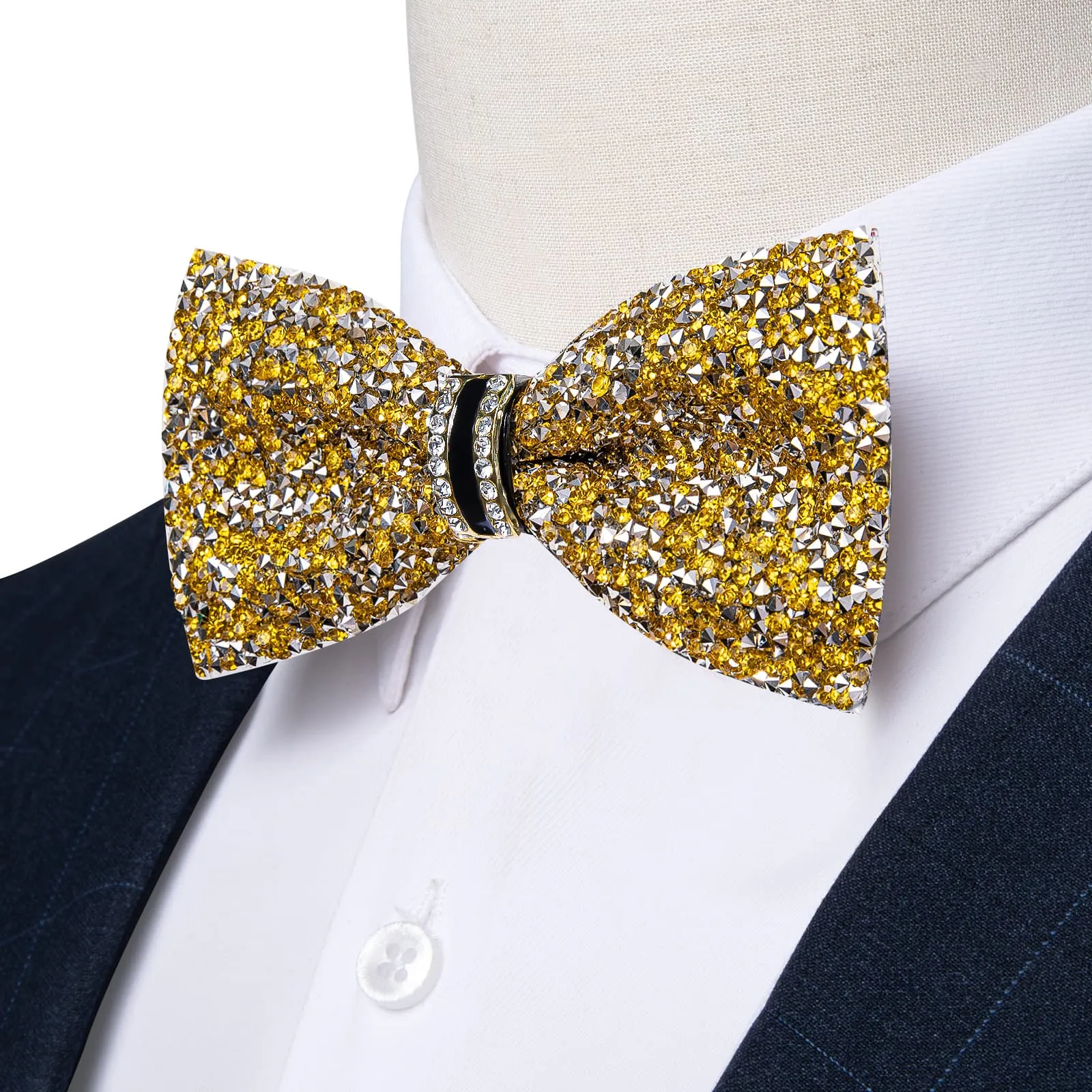 Ties2you Men's Gold Pre-tied Tuxedo Bowtie Rhinestones Wedding Party Bow Tie sold by Ties2You