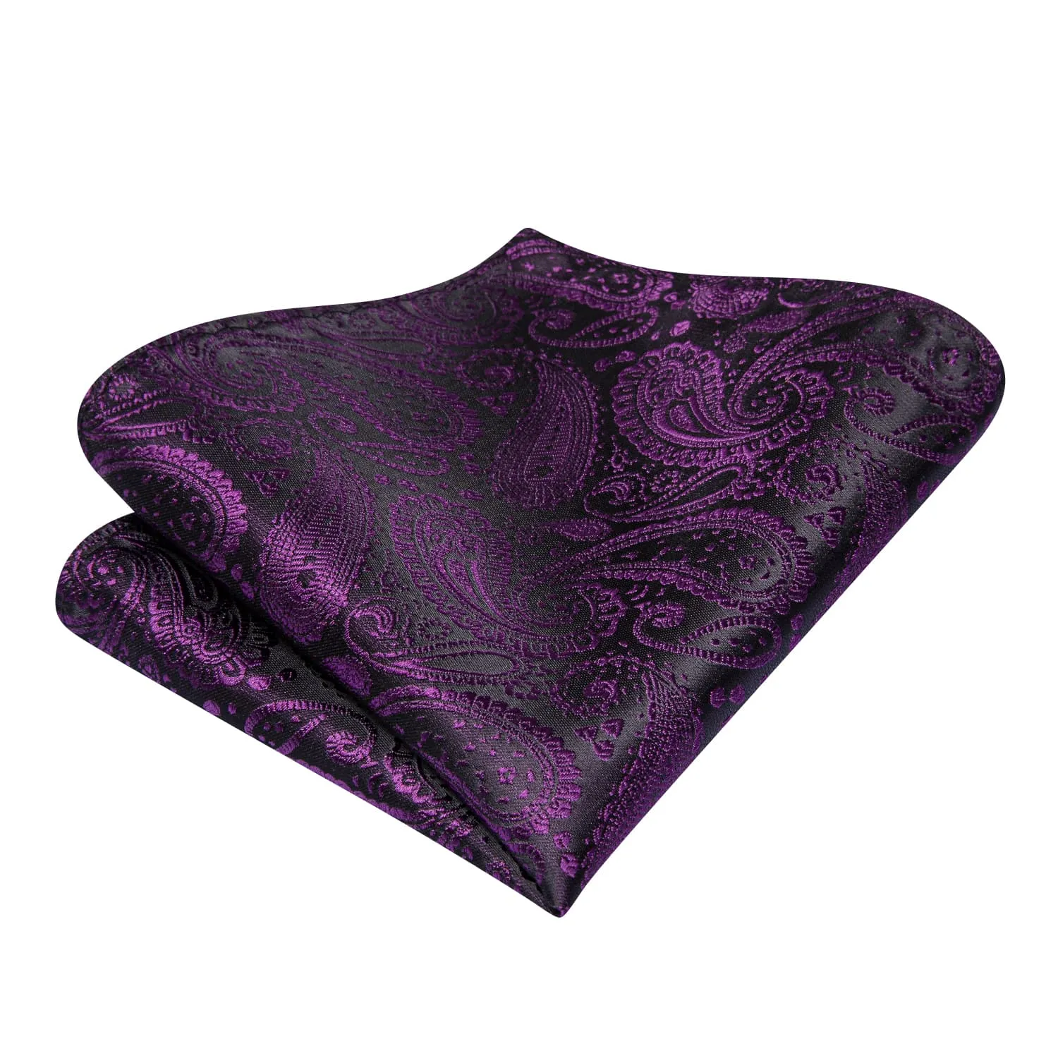 Ties2you Grape Purple Bow Tie Paisley Self-tie Silk Bowtie Pocket Square Cufflink Set sold by Ties2You product image thumbnail 4