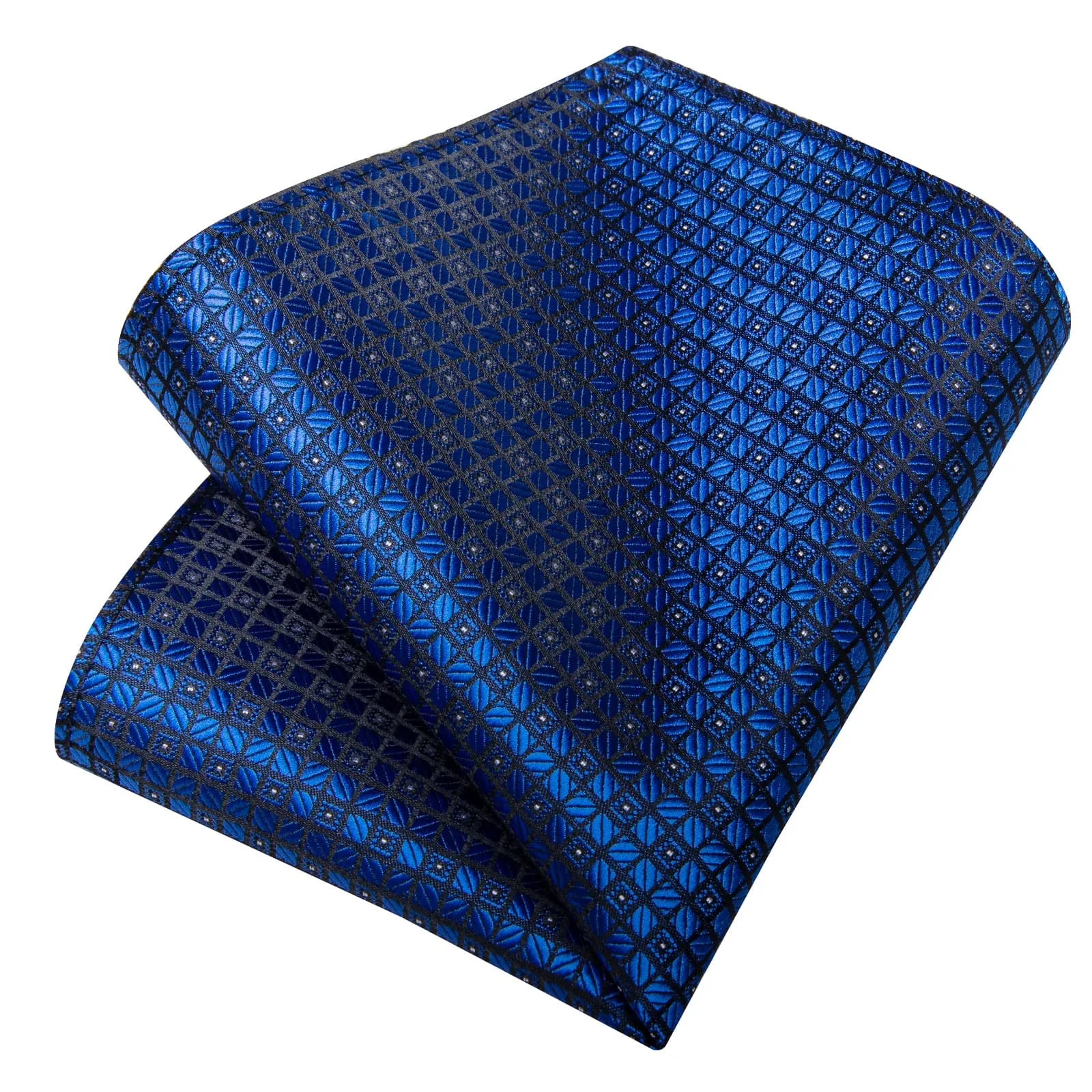 Ties2you Wedding Dress Tie Royal Blue Plaid Silk Mens Tie Handkerchief Cufflinks Set sold by Ties2You product image thumbnail 5