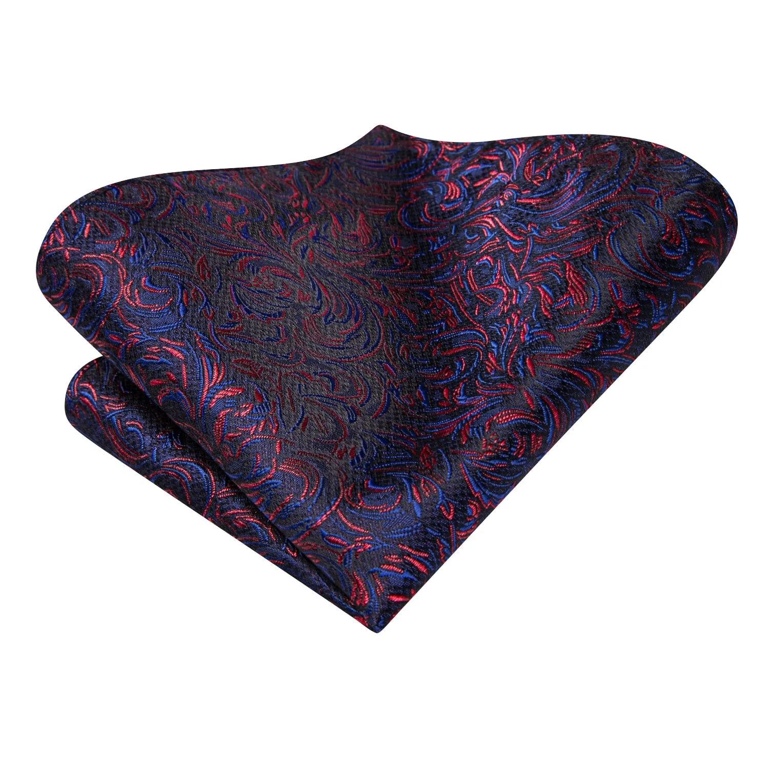 Ties2you Blue Red Floral Tie Black Wedding Formal Dress Necktie Hanky Cufflinks Set sold by Ties2You product image thumbnail 5