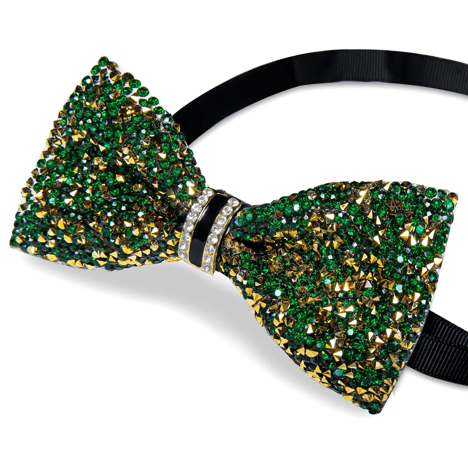 Ties2you Rhinestones Green Bow Tie Pre-Tied Wedding Party Tuxedo Bowtie for Men sold by Ties2You product image thumbnail 3
