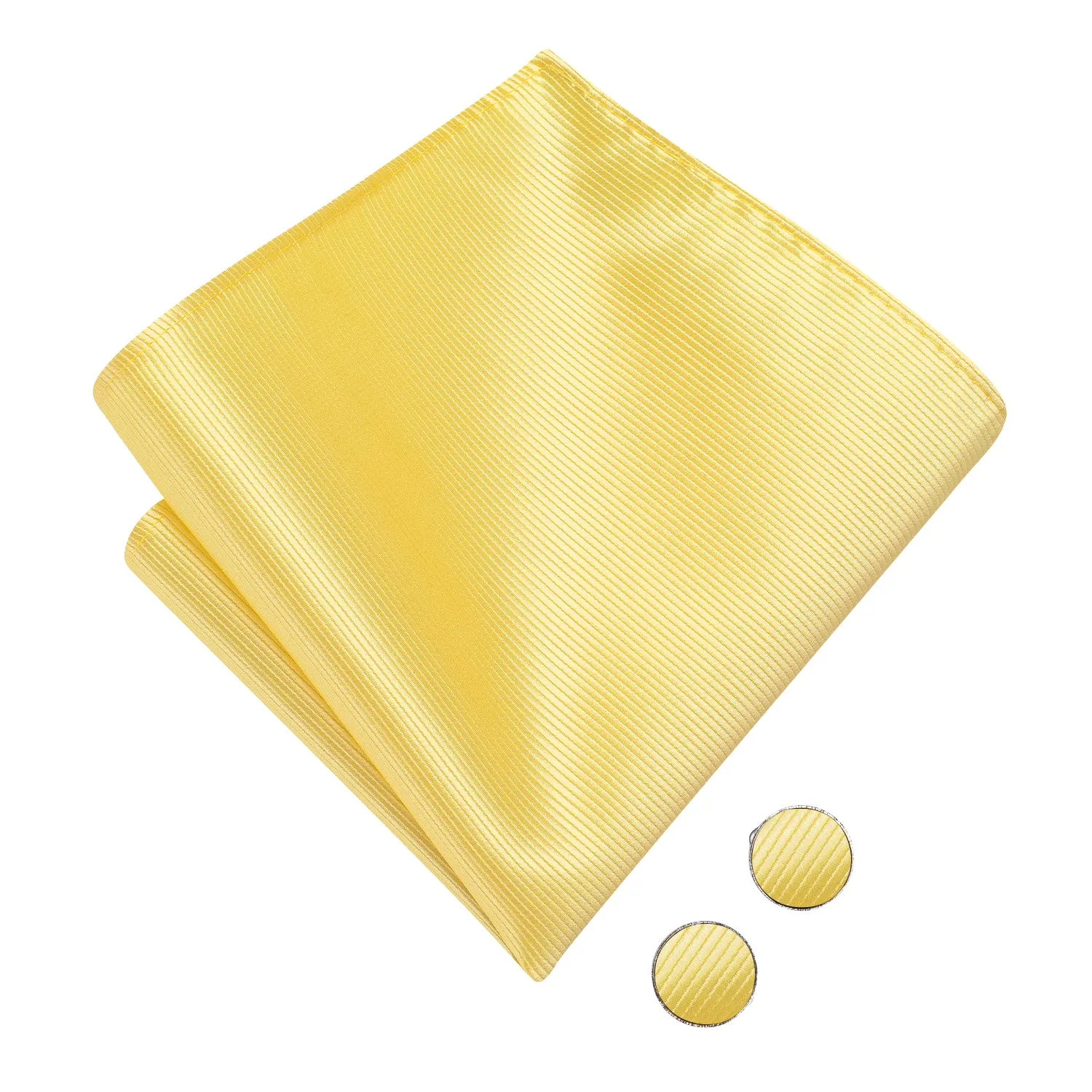 Ties2you Yellow Pre-tied Bow Tie Striped Bowtie Pocket Square Cufflinks Set for Men sold by Ties2You product image thumbnail 5