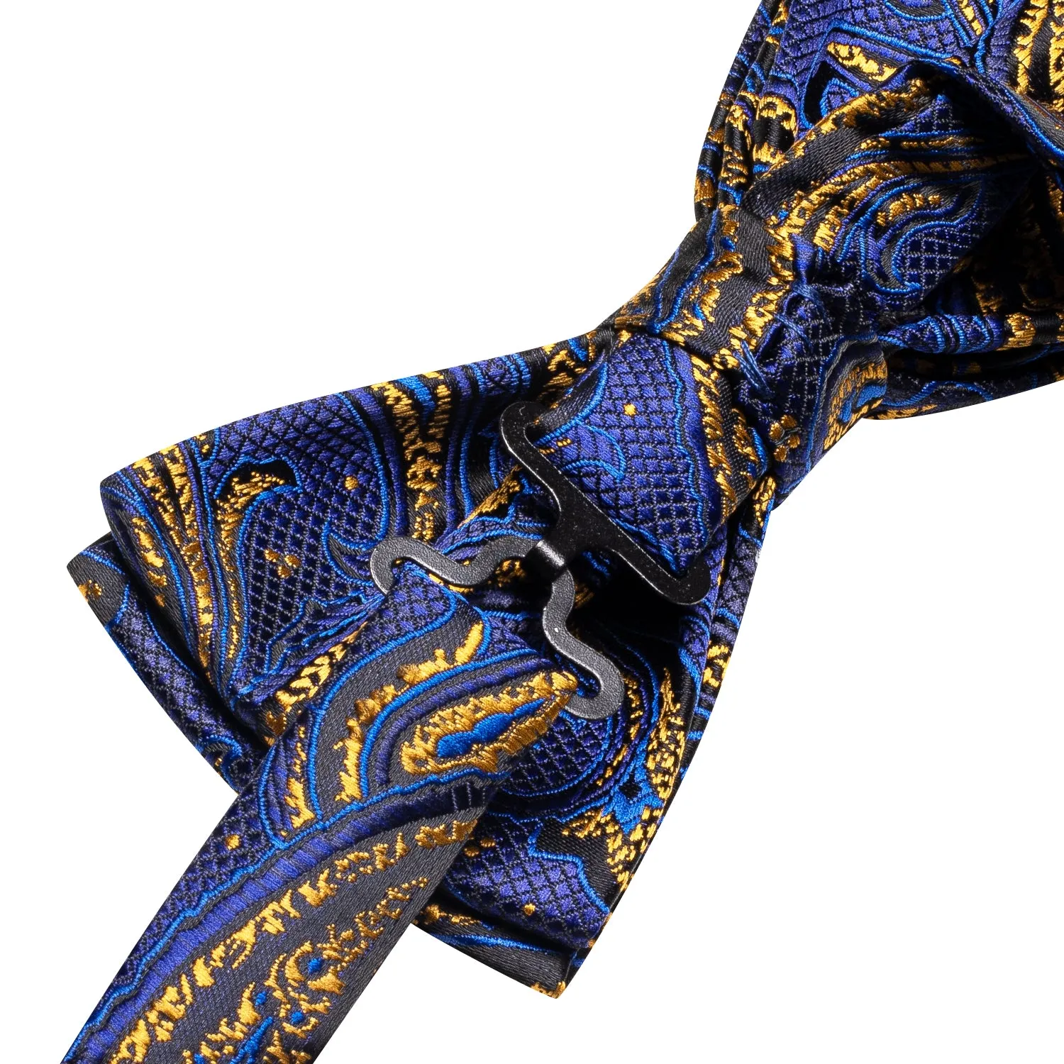 Ties2you Blue Pre-tied Bowtie Paisley Wedding Bow Tie Handkerchiefe Cufflinks Set for Men sold by Ties2You product image thumbnail 5