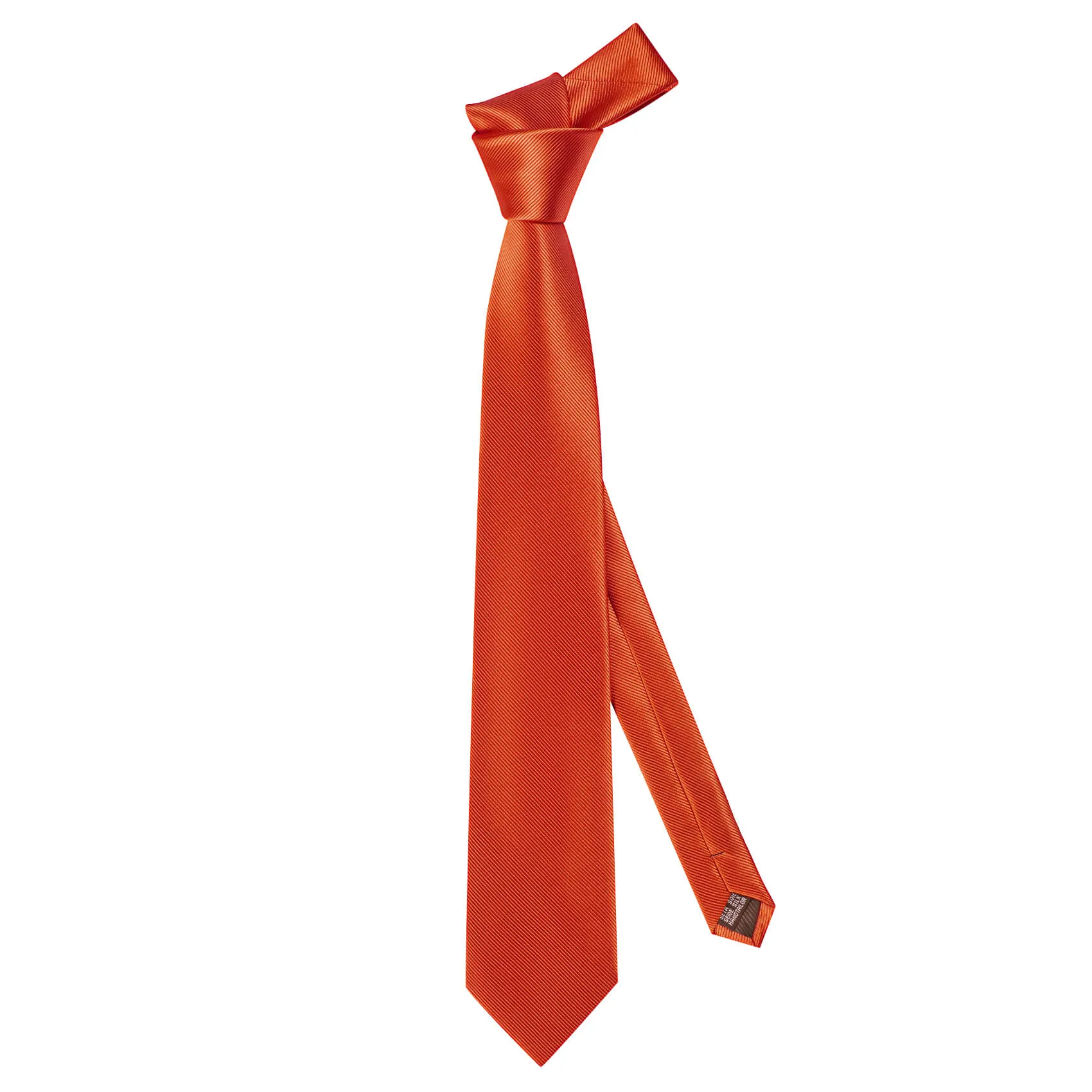 Ties2you Solid Silk Tie Burnt Orange Silk Tie Pocket Square Cufflinks Set sold by Ties2You product image thumbnail 4