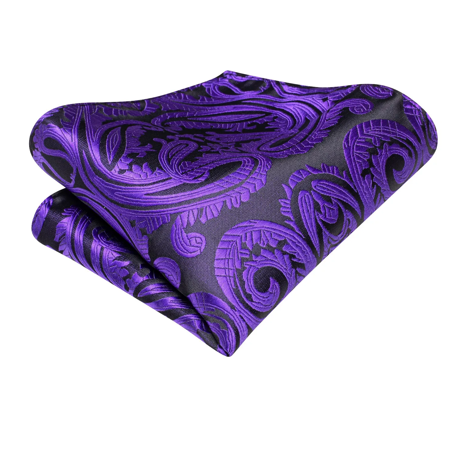 Ties2you Mens Silk Necktie Purple Paislay Prom Tie Pocket Square Cufflinks Set sold by Ties2You product image thumbnail 5