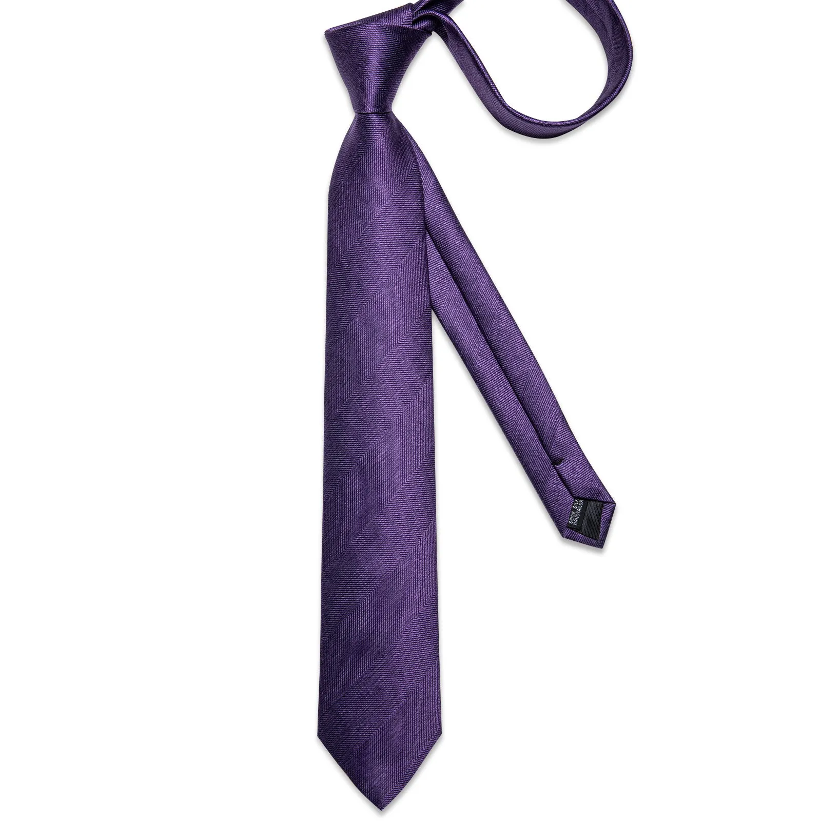 Ties2you Grape Purple Formal Necktie Solid Silk Suit Tie Hanky Cufflinks Set sold by Ties2You product image thumbnail 3