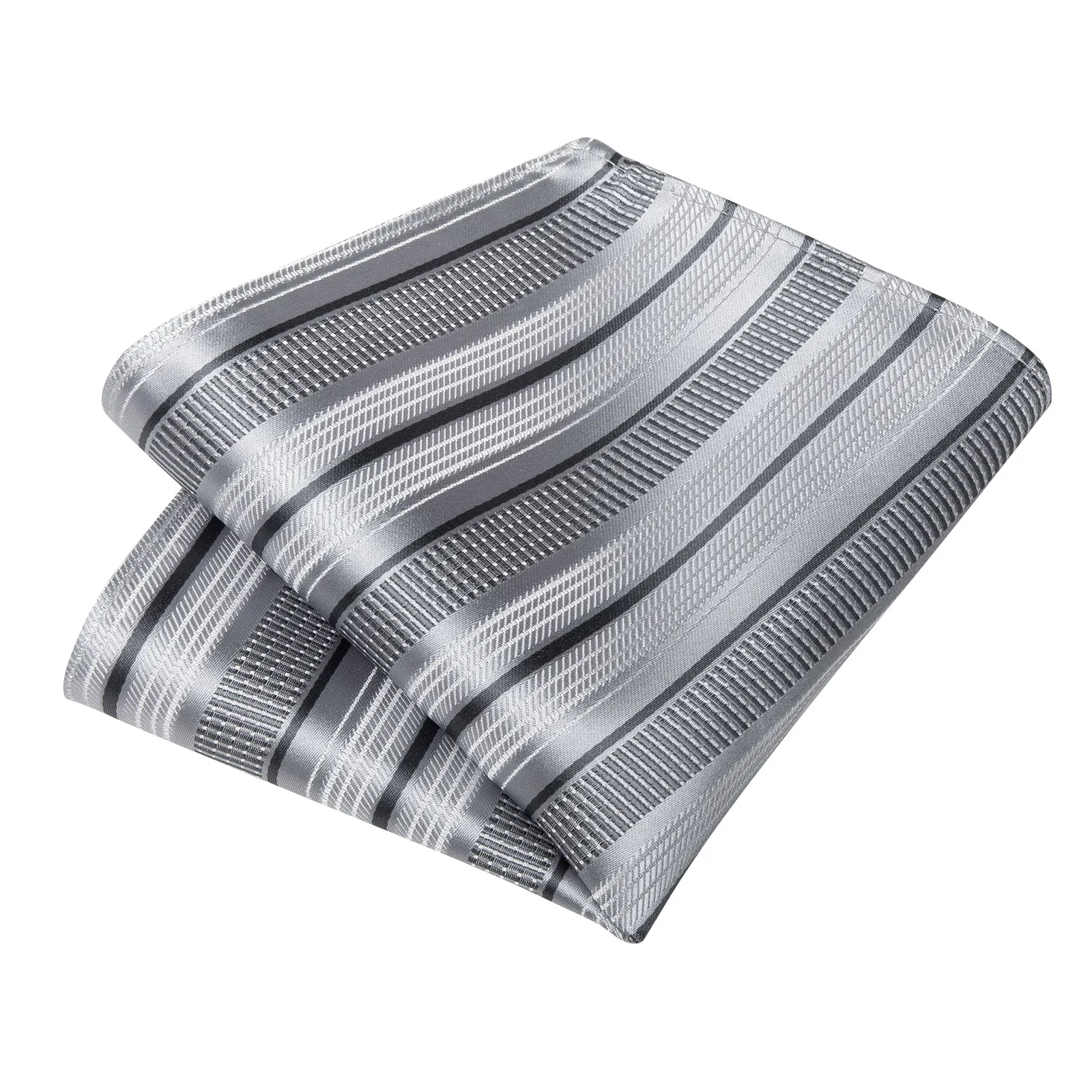 Ties2you Mens Striped Business Tie Silver Silk Suit Necktie Hanky Cufflinks Set sold by Ties2You product image thumbnail 3