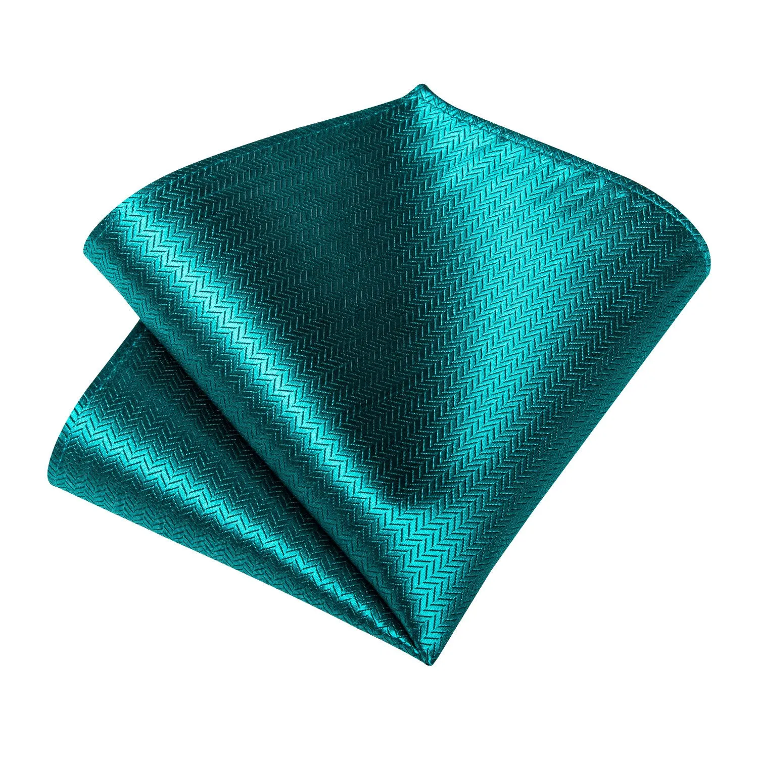 Ties2you Mens Solid Formal Necktie Teal Jacquard Prom Tie Hanky Cufflinks Set sold by Ties2You product image thumbnail 5