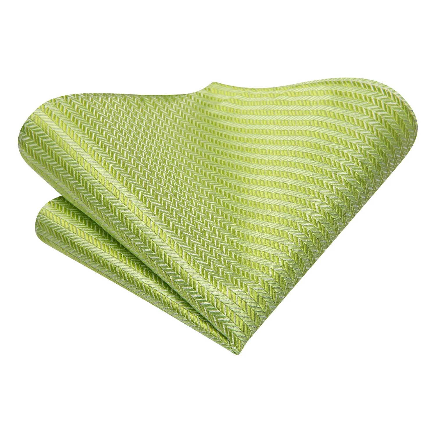 Yellow Green Striped Men's Necktie Pocket Square Cufflinks Set sold by Ties2You product image thumbnail 5