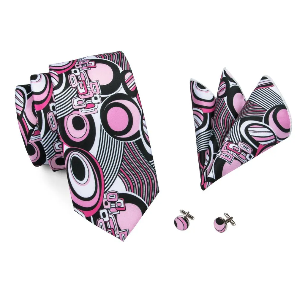 Ties2you Silk Suit Tie Novelty Pink Formal Necktie Handkercheif Cufflinks Set sold by Ties2You product image thumbnail 3