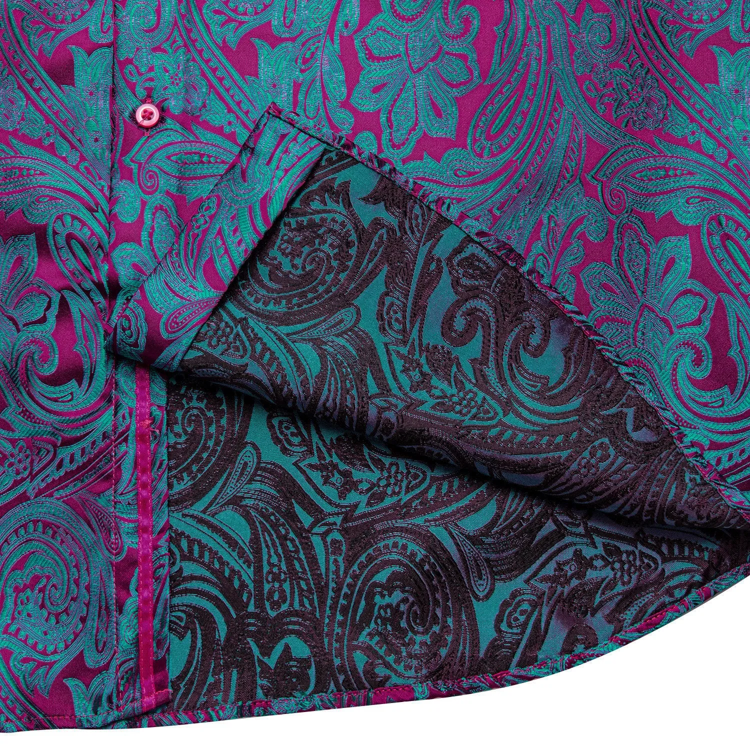 Ties2you Teal Blue Dress Shirt for Men Button Down Long Sleeve Paisley Shirt for Business sold by Ties2You product image thumbnail 4