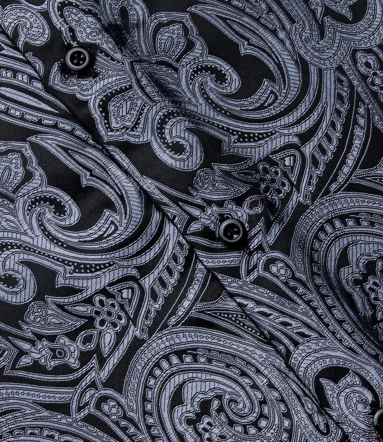 Ties2you Mens Charcoal Grey Shirt Paisley Button Down Long Sleeve Shirt for Party sold by Ties2You product image thumbnail 5