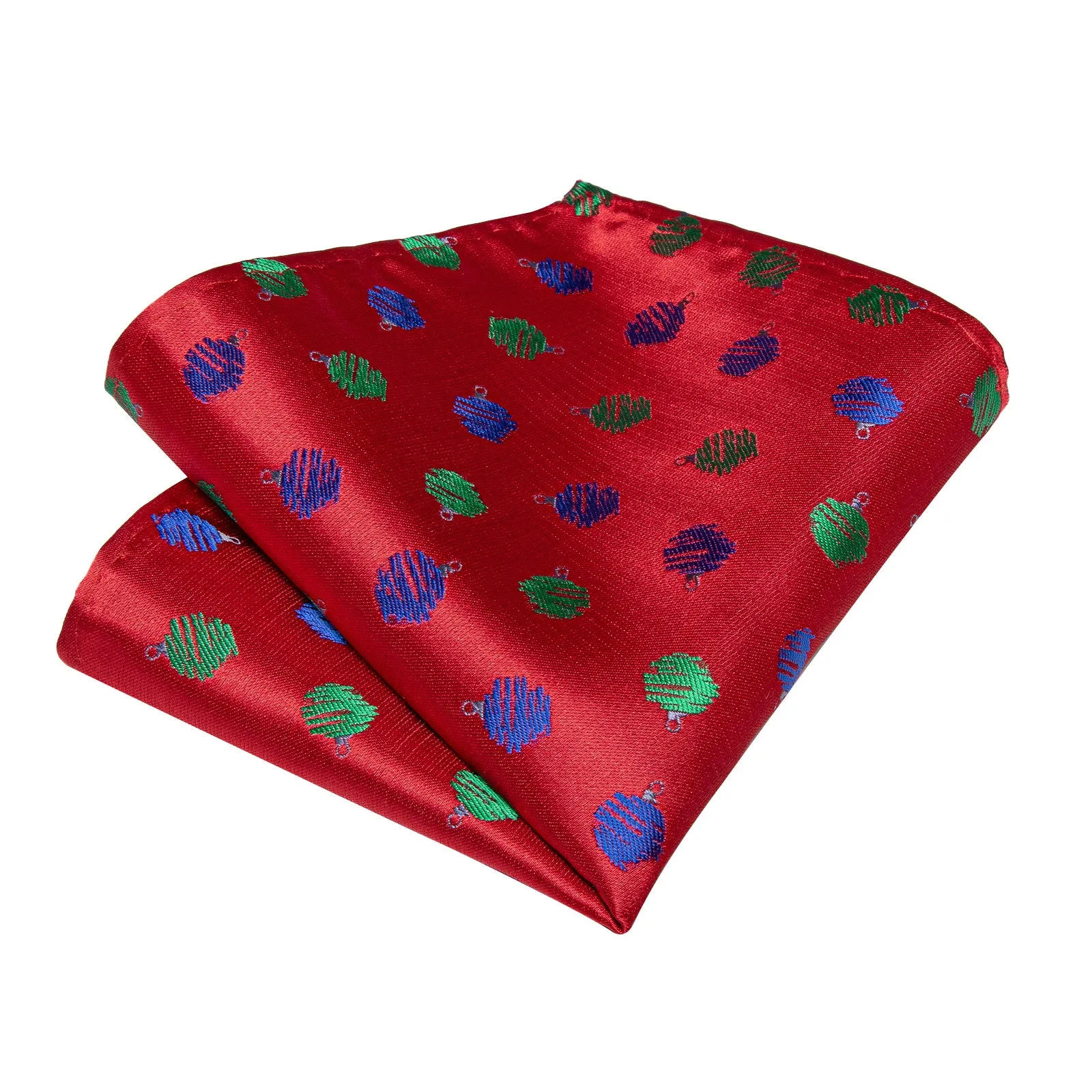 Ties2you Red Polka Dot Bow Tie Mens Christmas Silk Self-Tied Bowtie Pocket Square Cufflinks Set sold by Ties2You product image thumbnail 3