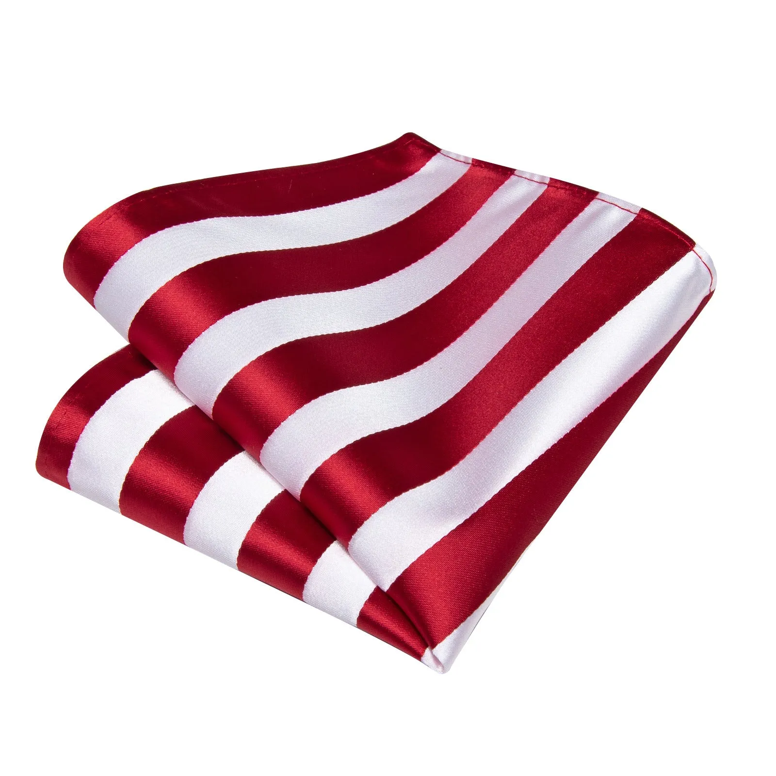 Ties2you Red Bow Tie Mens Striped Silk Self-Tied Bowtie Hanky Cufflinks Set for Christmas sold by Ties2You product image thumbnail 3