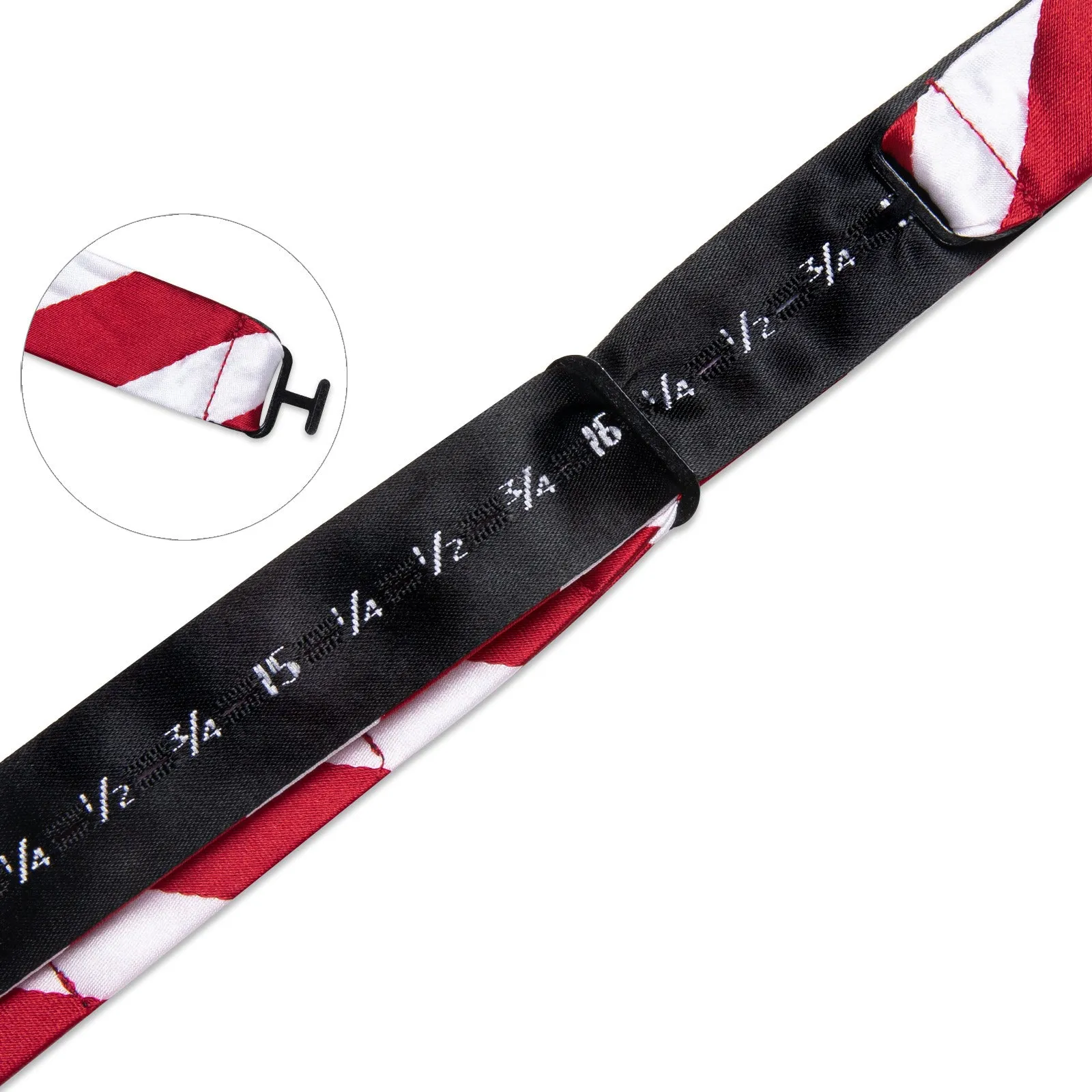 Ties2you Red Bow Tie Mens Striped Silk Self-Tied Bowtie Hanky Cufflinks Set for Christmas sold by Ties2You product image thumbnail 5