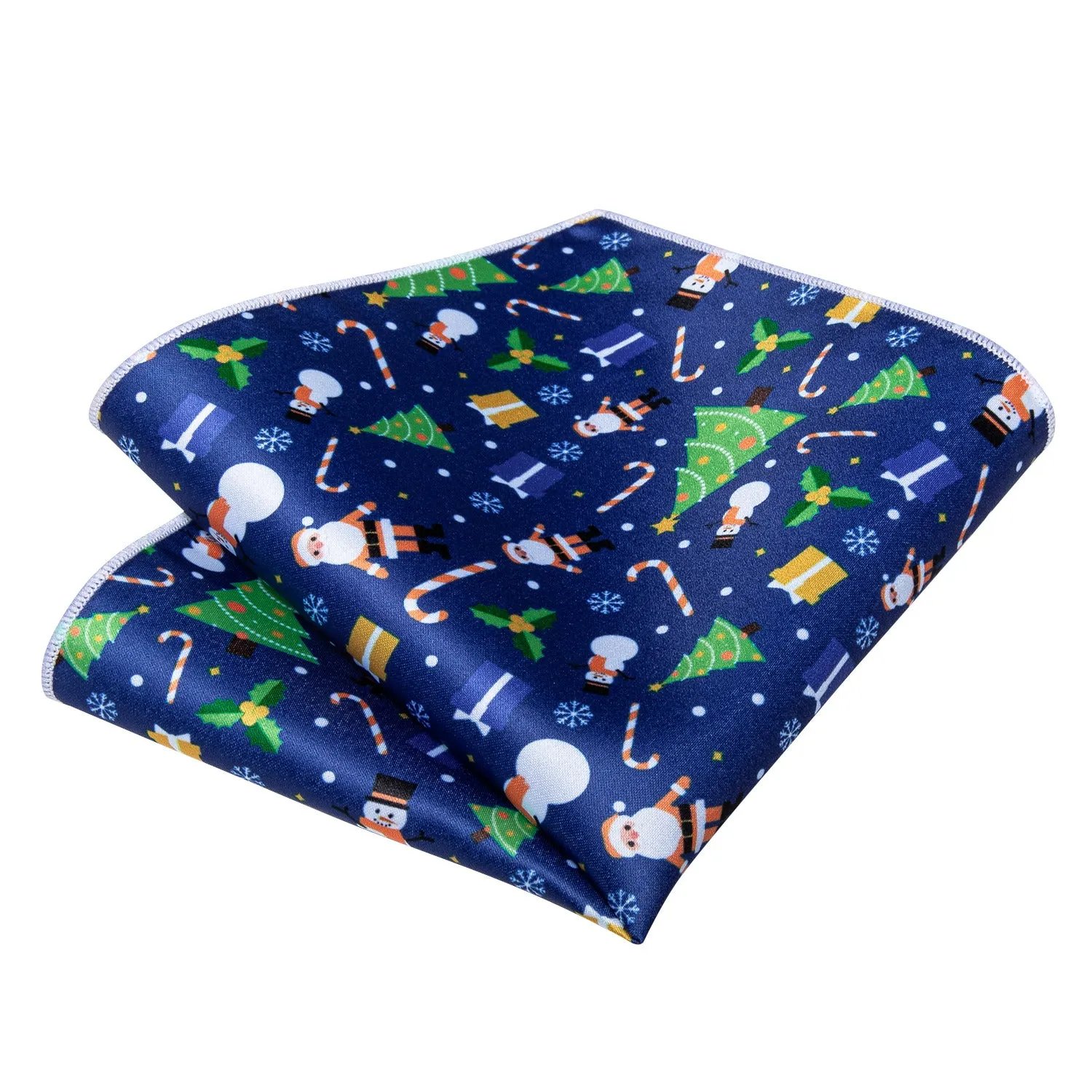 Ties2you Christmas Tree Bow Tie Mens Blue Self-Tied Bowtie Hanky Cufflinks Set for Party sold by Ties2You product image thumbnail 2