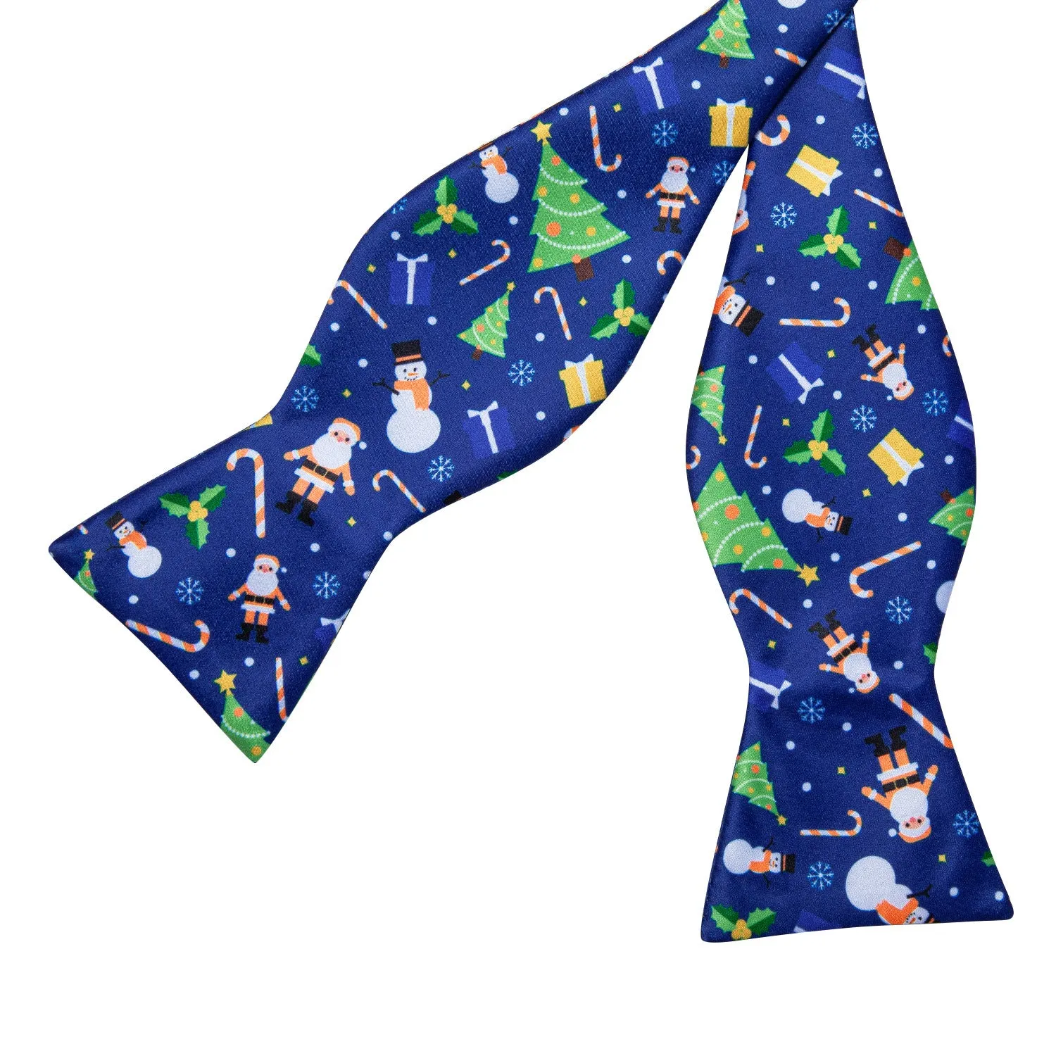 Ties2you Christmas Tree Bow Tie Mens Blue Self-Tied Bowtie Hanky Cufflinks Set for Party sold by Ties2You product image thumbnail 3