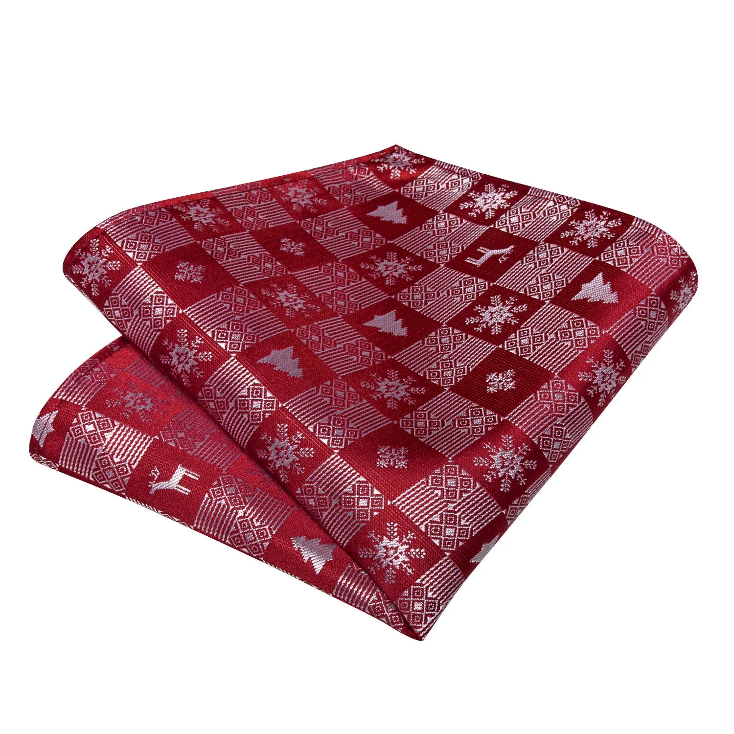 Ties2you Snowflake Bow Tie Mens Christmas Red Self-Tied Bowtie Hanky Cufflinks Set sold by Ties2You product image thumbnail 3