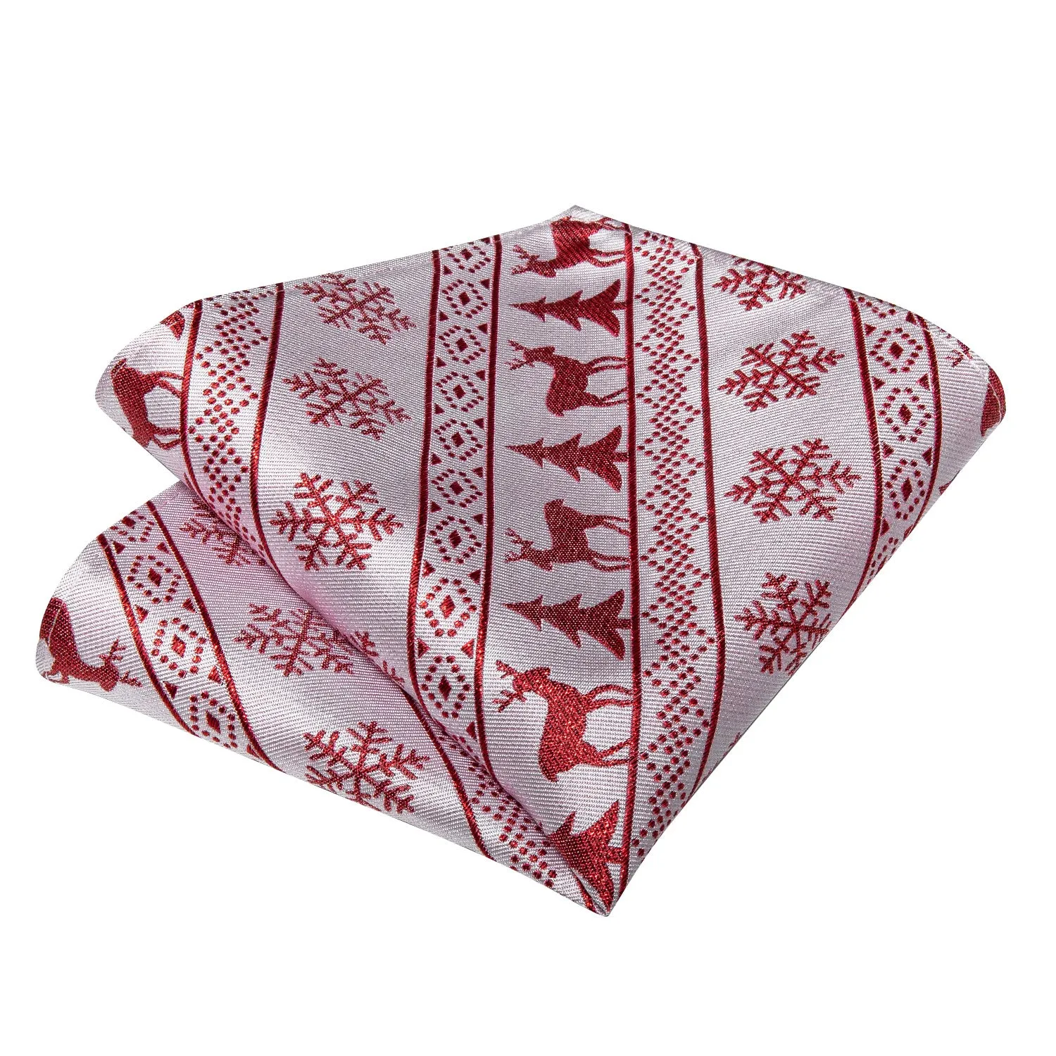 Ties2you Mens Christmas Bow Tie White Reindeer Self-Tied Bowtie Pocket Square Cufflinks Set sold by Ties2You product image thumbnail 2