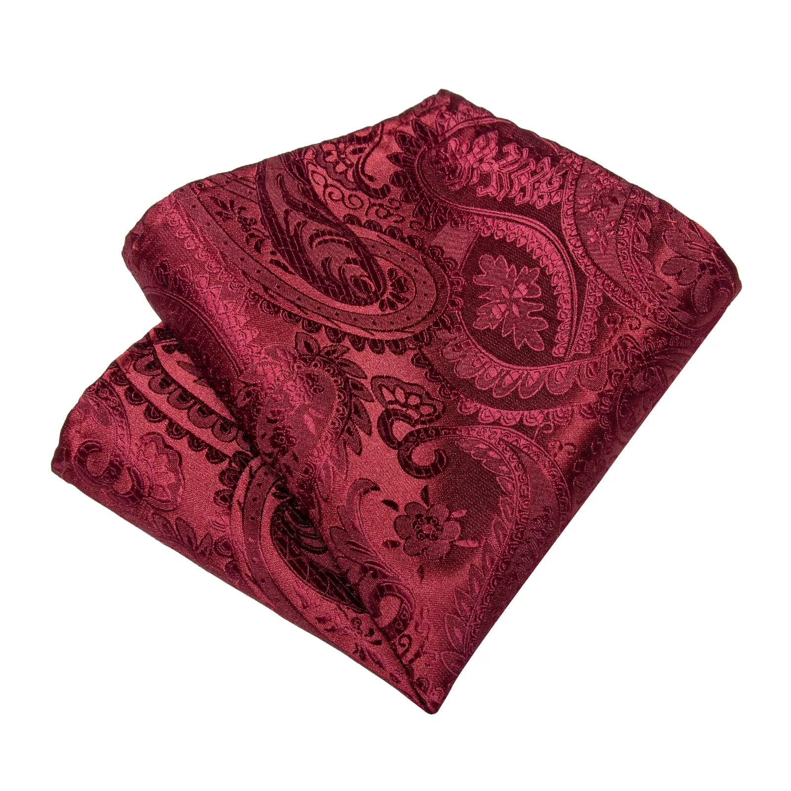Thanks Deal Neck Tie Burgundy Paisley Silk Mens Dress Work Tie Handkerchief Cufflinks Set sold by Ties2You product image thumbnail 5