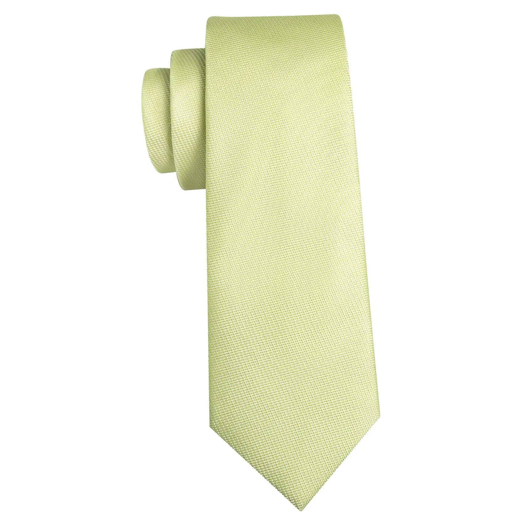 Thanks Deal Light Yellow Solid Silk Men's Necktie Handkerchief Cufflinks Set sold by Ties2You product image thumbnail 5