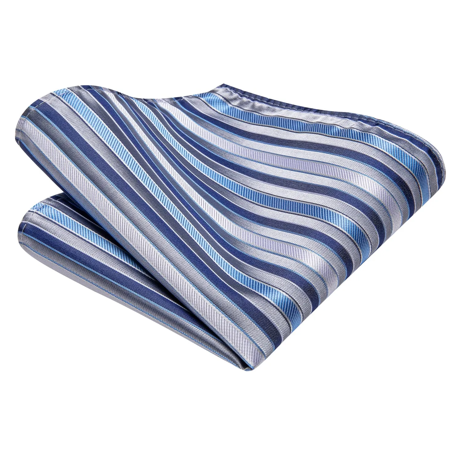 Ties2you Extra Long Tie Blue Grey Striped 70 Inches Silk Mens Dress Tie Set for Formal sold by Ties2You product image thumbnail 5