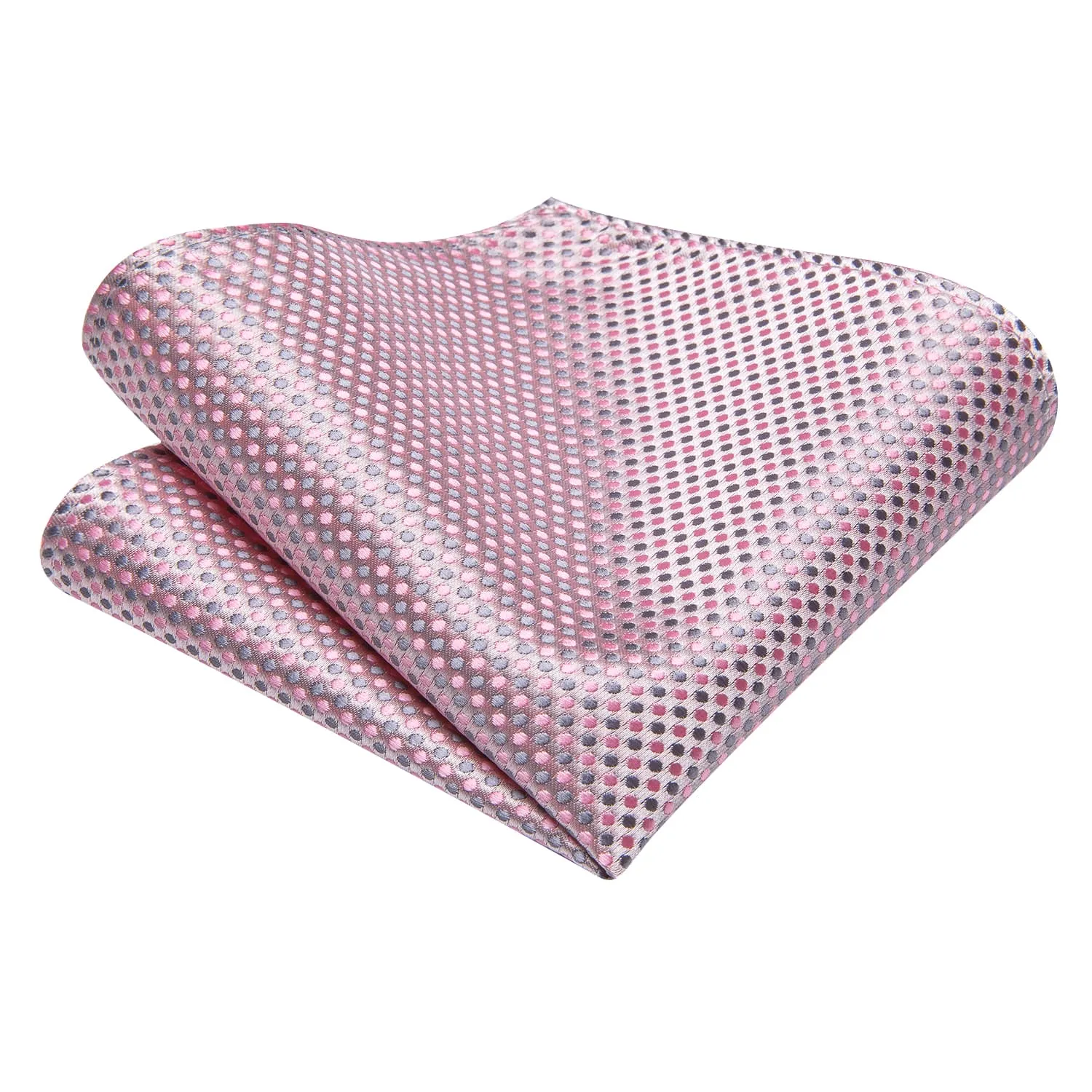 Ties2you Polka Dots Tie Pink Grey Silk Men's Tie Handkerchief Cufflinks Set sold by Ties2You product image thumbnail 5