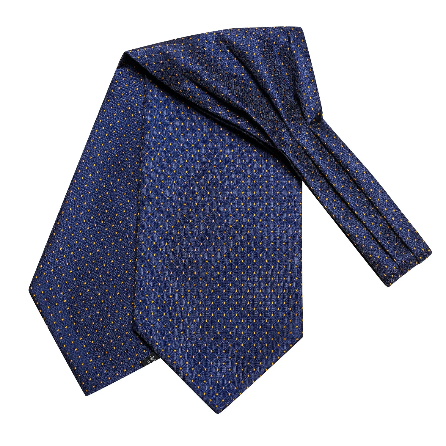 Ties2you Navy Blue Ascot Necktie Mens Polka Dot Casual Cravat Tie Pocket Square Cufflinks Set sold by Ties2You product image thumbnail 4