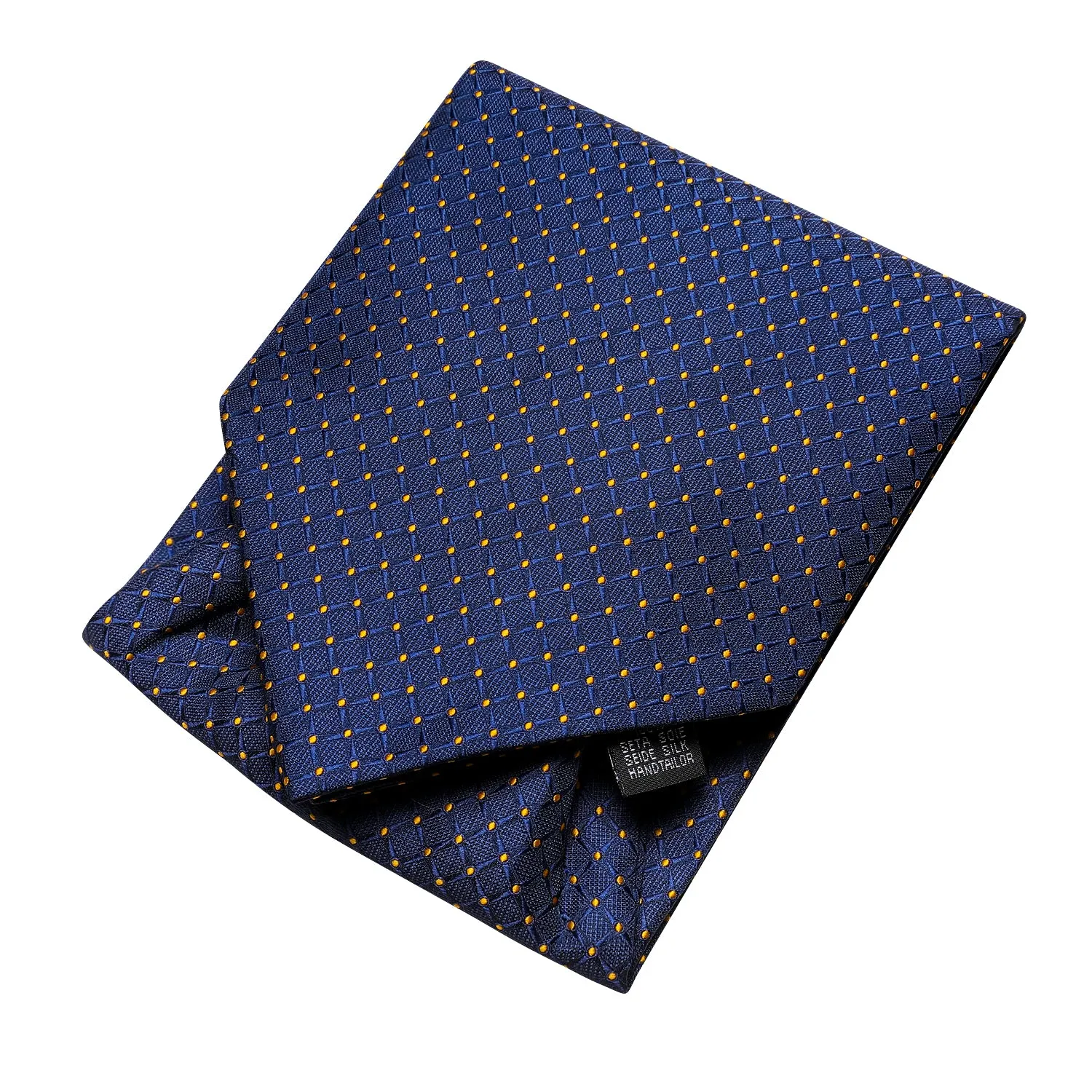 Ties2you Navy Blue Ascot Necktie Mens Polka Dot Casual Cravat Tie Pocket Square Cufflinks Set sold by Ties2You product image thumbnail 5