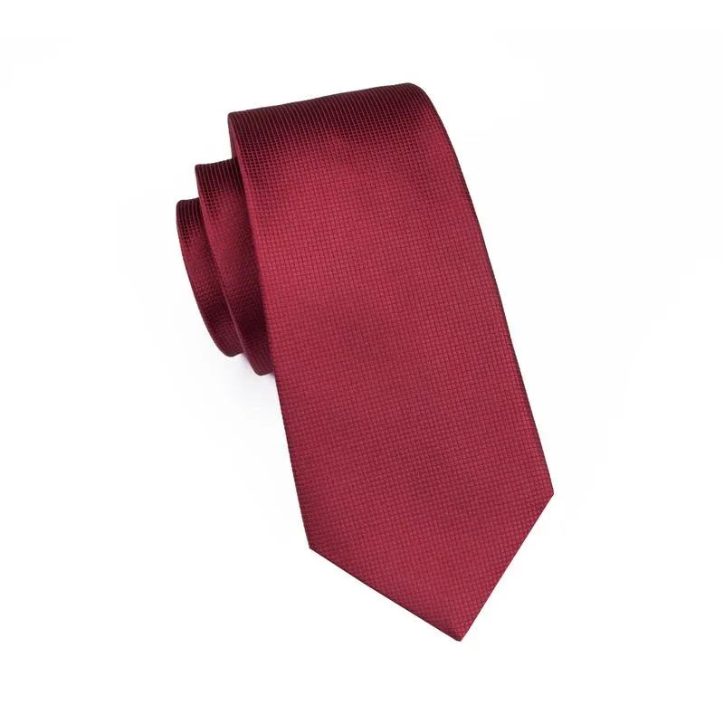 Red Solid Silk 63 Inches Extra Long Men's Tie Pocket Square Cufflinks Set sold by Ties2You product image thumbnail 4