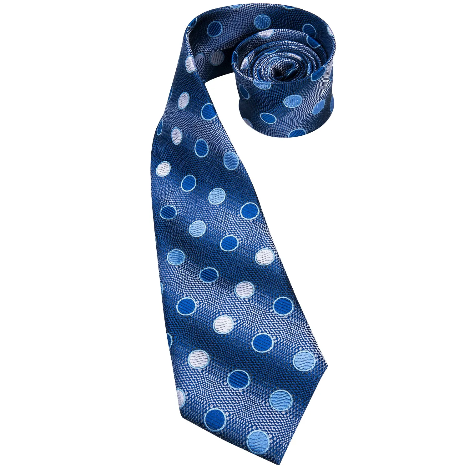 Gradient Blue Polka Dot Men's Silk Tie Hanky Cufflinks Set sold by Ties2You product image thumbnail 4