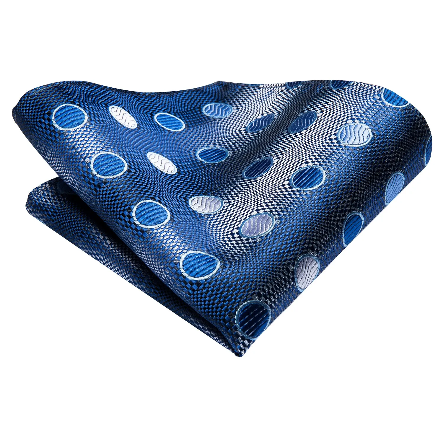 Gradient Blue Polka Dot Men's Silk Tie Hanky Cufflinks Set sold by Ties2You product image thumbnail 3