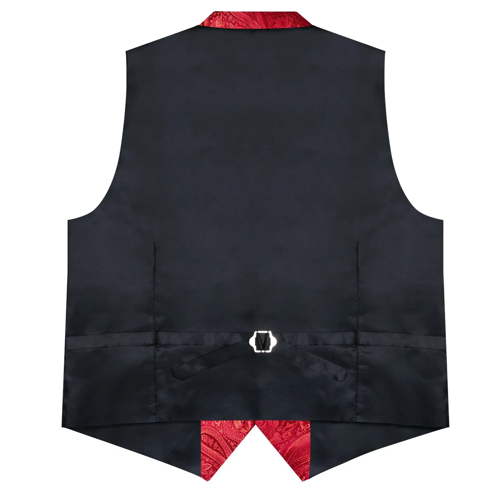 Ties2you Red Paisley Waistcoat Jacquard Collar Dress Vest Tie Pocket Square Cufflinks Set sold by Ties2You product image thumbnail 2