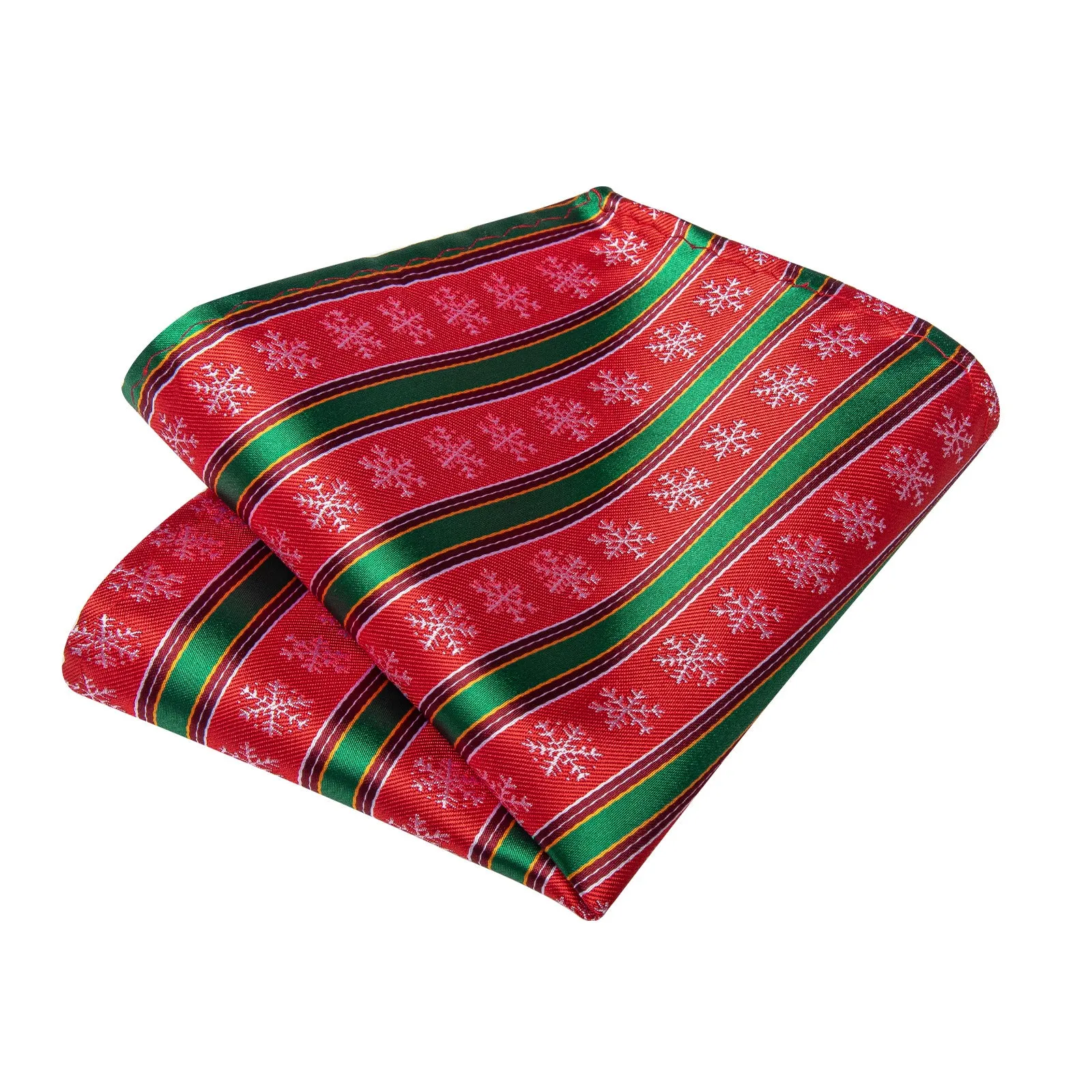 Ties2you Holiday Bow Tie Red Snowflake Mens Striped Self-Tied Bowtie Pocket Square Cufflinks Set for Party sold by Ties2You product image thumbnail 3