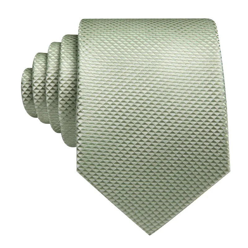 Ties2you Dress Tie Sage Green Novelty Silk Formal Men's Tie Pocket Square Cufflinks Set sold by Ties2You