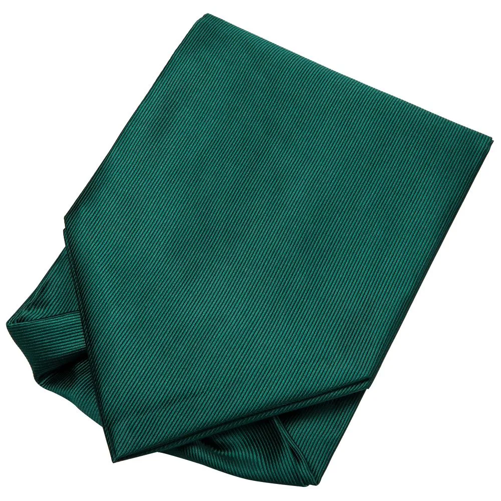 Dark Green Solid Silk Ascot Tie Pocket Square Cufflinks Set sold by Ties2You product image thumbnail 5